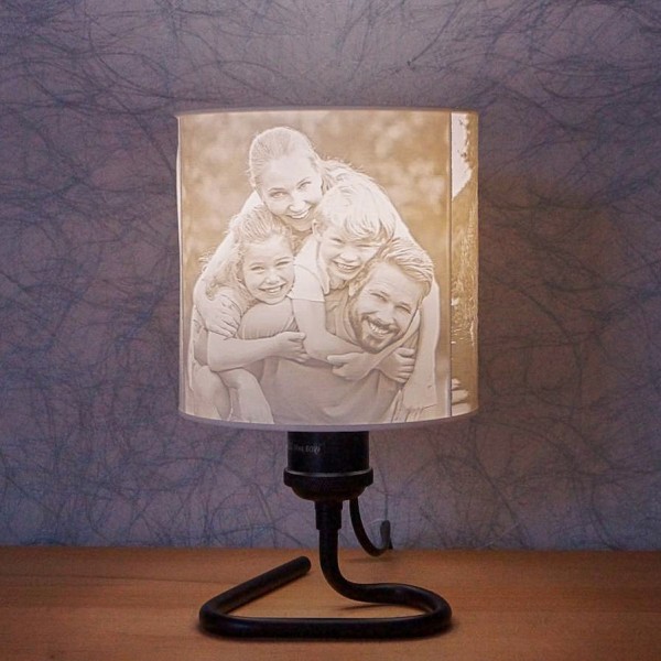 Personalisierte 3D Nachttischlampe schwarz - individuelle Fotolampe mit Bildmotiv