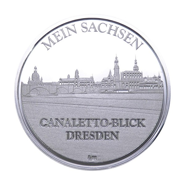 Sonderprägung Feinsilber - Mein Sachsen - Dresden Canalettoblick - Motiv 1