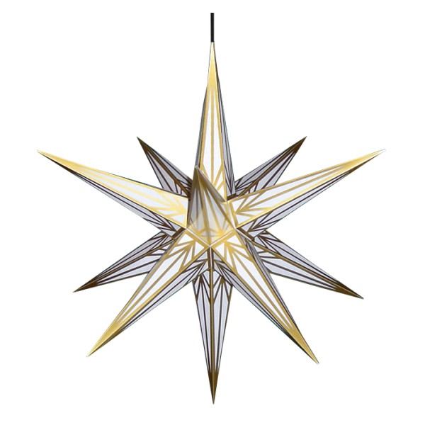 Haßlauer Weihnachtsstern - Außen - weiß-gold, 75 cm