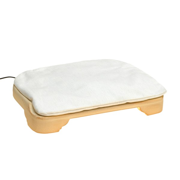 Elektrisch beheiztes Katzenbett aus spezieller Wärmespeicher-Keramik "Minkas Kachelofen"