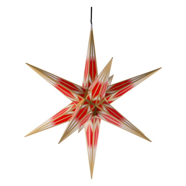 Haßlauer Weihnachtsstern - Außen - rot-gold, 75 cm