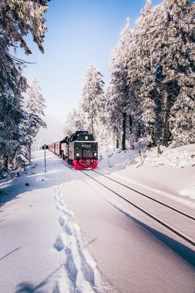 Wandbild Winter im Harz - Brockenbahn von vorn (Motiv JMP01)