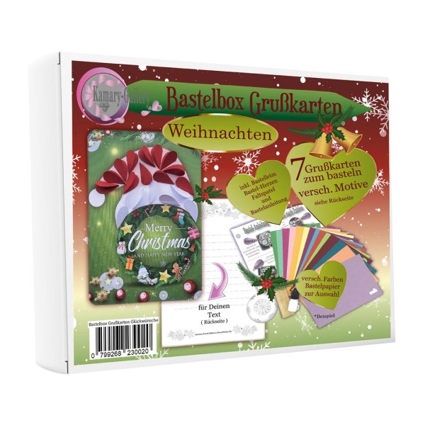 Basteln nach Zahlen - Bastelbox - 7 Grußkarten Weihnachten