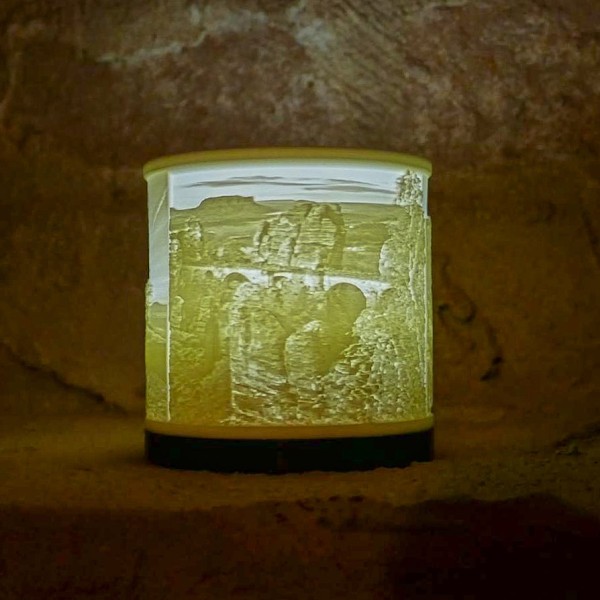 3D LED-Fotolicht Sächsische Schweiz - Fotolampe mit Landschafts-Bildmotiv
