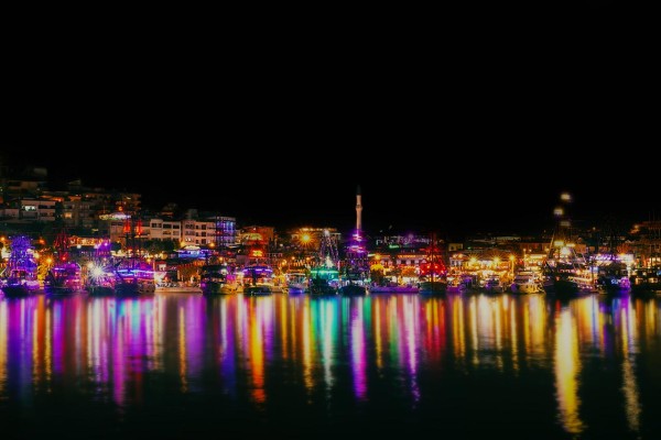 Wandbild Alanya (Türkei) - Hafen bei Nacht (Motiv FW15)