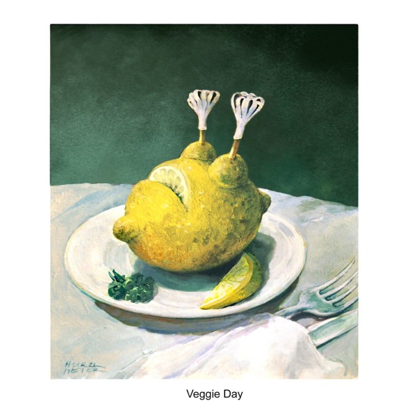 Wandbild "Veggi Day" - Rudi Hurzlmeier - 21. Deutscher Karikaturenpreis