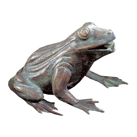 Gartenskulptur Wasserspeier Frosch Bronze