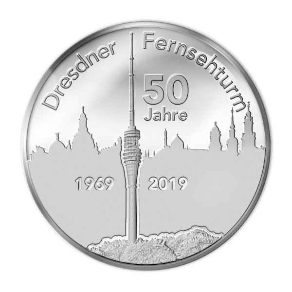 Sonderprägung Feinsilber - 50 Jahre Fernsehturm Dresden