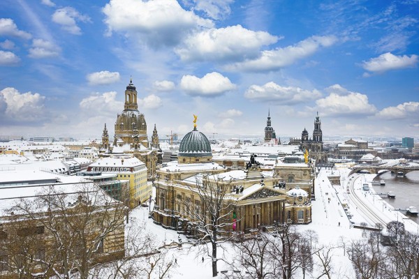 Wandbild Dresden - Die Barocke Altstadt im Winter (Motiv DMDD44)